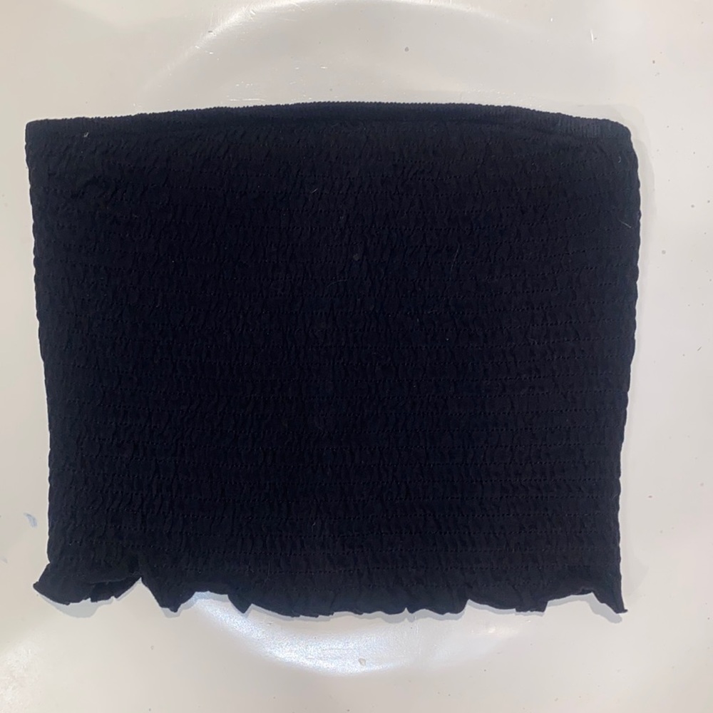 Garage Black Smocked Tube Top
